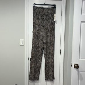 NY Collection Leopard Print Strapless Jumpsuit Size XL